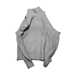 4SI3NNA ✦ Acrylic Cut Out Turtleneck Gray Sweater (S)